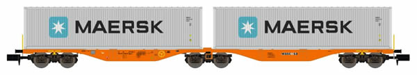 REE Modeles NW-097 - Flat Car Sggrss 80 with Container Loads MAERK 
